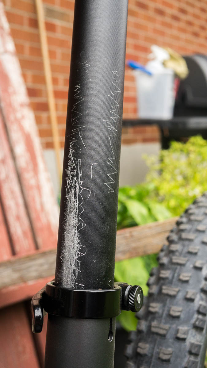 Seat post scratched all to hell.