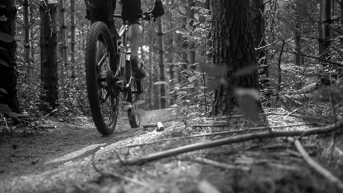 Me riding down the trail.